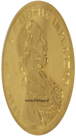 Austria profilo del 4 ducati oro 1915