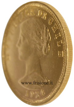 Cile profilo del  100 pesos oro 1926 cileno