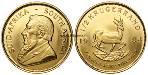 Sud Africa mezzo krugerrand oro 1984