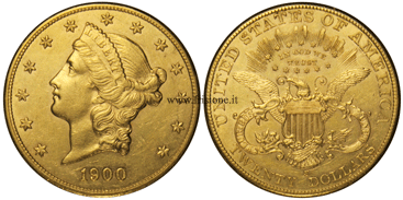 stati uniti 20 dollari oro 1908 liberty